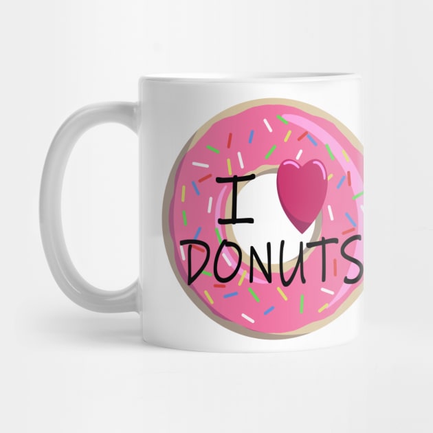 I Love Donuts Pink Sprinkle Doughnut by Zeeph
